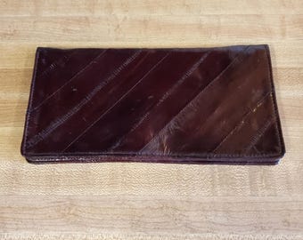 Wallet-Cognac Genuine Exotic Eel Skin main image 1