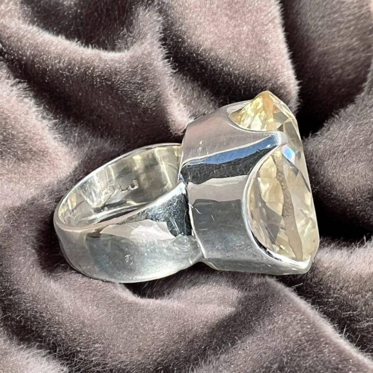Heavy Silver Huge Natural Citrine Ring, Solid Silver, 16×21MM Oval Cut ...