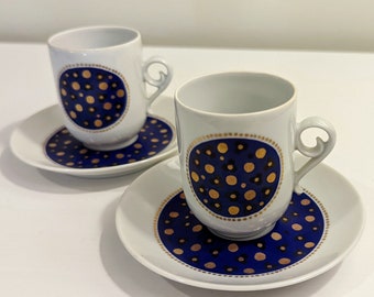 Arabia Pimpinella espresso/mocha cups and saucers