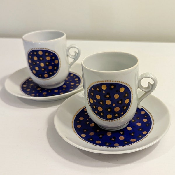 Arabia Pimpinella espresso/mocha cups and saucers