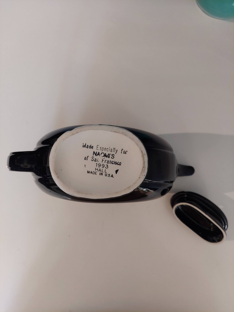 Vintage Rare Black Donut Shaped Hall Teapot Etsy