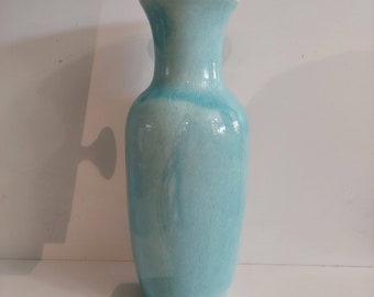 Vintage Light Blue La Mirada Crackle Glaze Vase