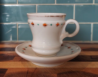 Antique French Brulot Cup with Gold Trim and Pattern