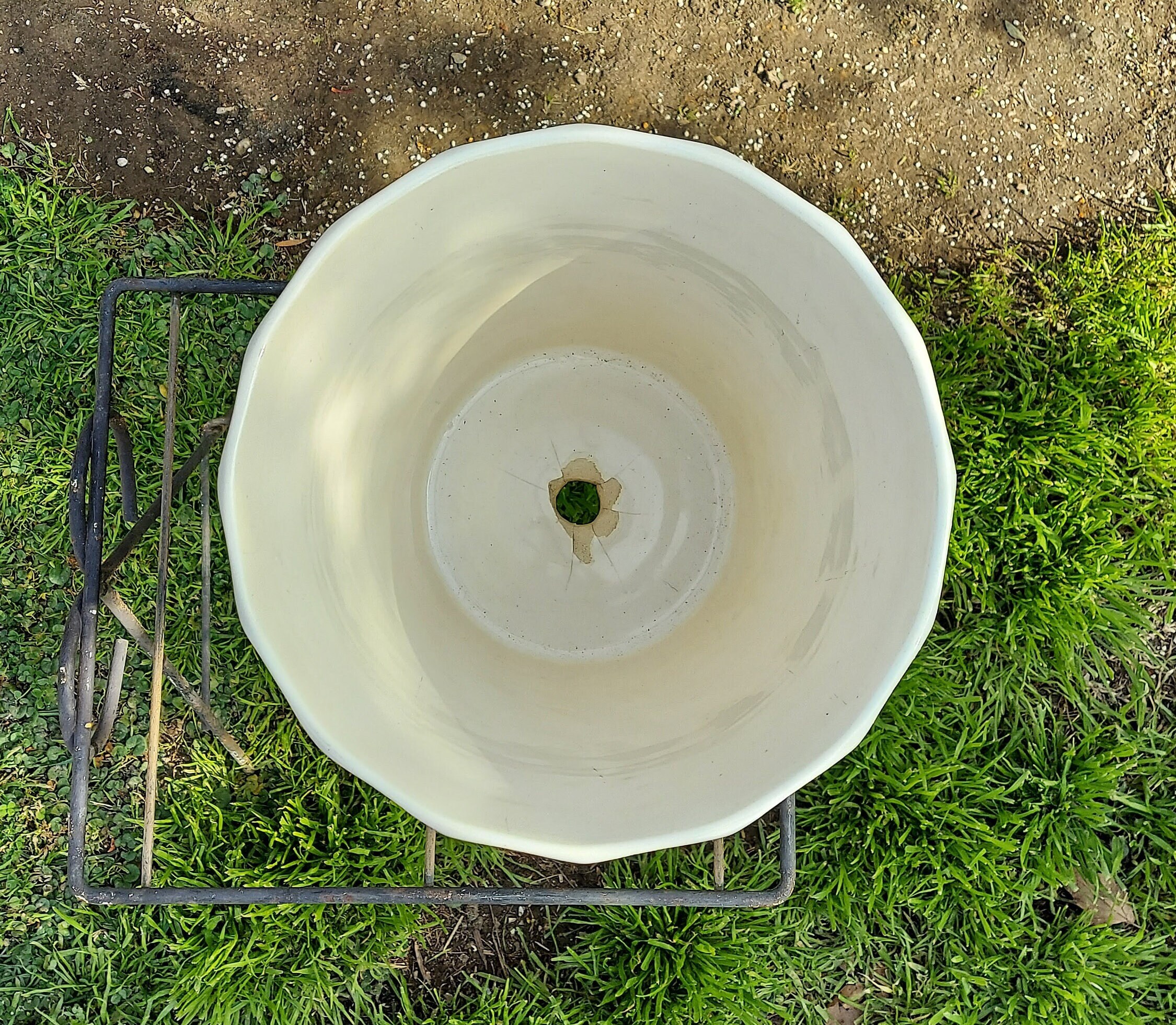 Mid Century Modern Bauer Pottery White Swirl Pot 10 Etsy