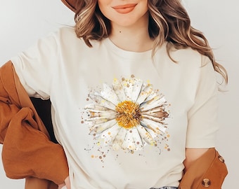 Daisy Shirt, Wildflower Shirt, Daisy Women Shirt, Boho Shirt, Floral Shirt Gift, Birth Month Flower, Daisy t shirt, Floral Tshirt,Flower Tee
