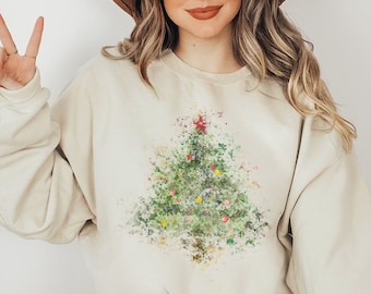 Christmas Sweatshirt, Holiday Sweater, Christmas Shirt, Winter Shirt, Christmas Trees Sweatshirt, Holiday Sweaters for Women, xmas tree