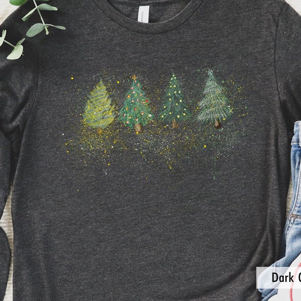 Christmas Shirts for Women, Christmas Long Sleeve Shirt, Christmas Tree Shirt, Holiday Shirts, Winter Shirt, Christmas light, Christmas Gift