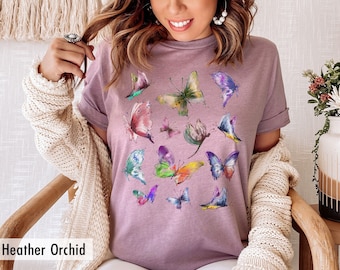 Butterfly Shirt, Mothers Day Gift Shirt,  Butterfly Gift T-shirt, Botanical Tee, Butterfly T Shirt for Spring, Shirts for Nature Tee