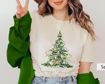 Merry and Bright Trees, Christmas Trees Shirt, Christmas Lights Shirt, Christmas TShirt, Shirts For Christmas, Christmas Gift