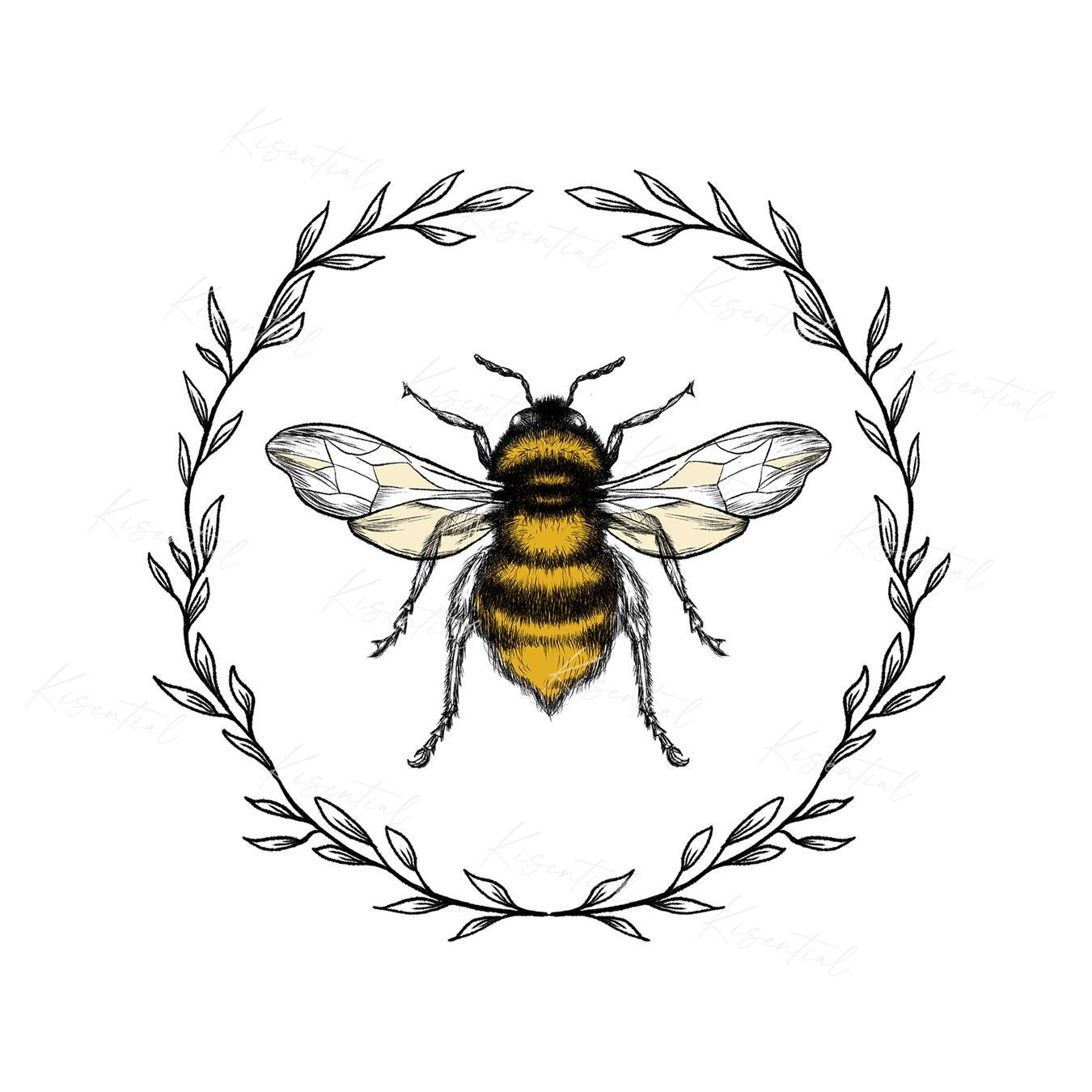 Bumblebee, bee art, bee design, minimalist bee honey Hand & Bath Towel by  SurenArt