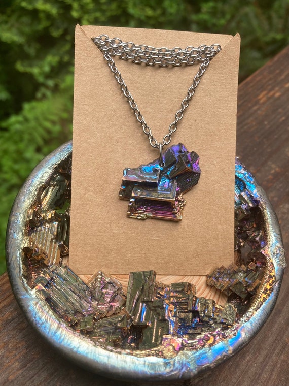 Bismuth crystal pendant deals