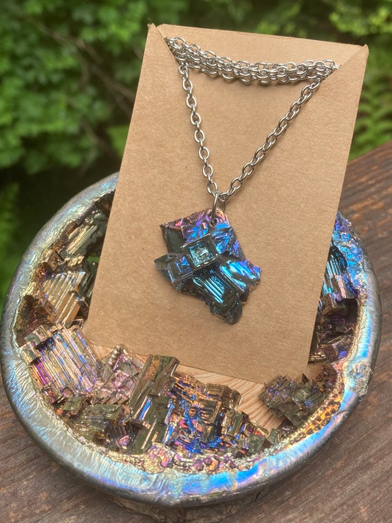 Bismuth Crystal Necklace 10 19 Grams Etsy