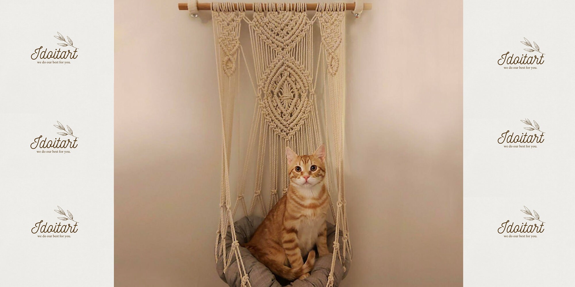 Macrame Cat Swing Bed Macrame Cat Hammock Pets Hammock Etsy