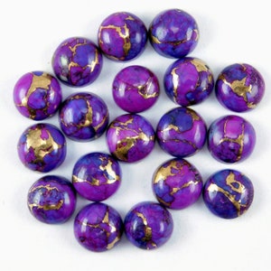 Details about   11MM Natural Purple Copper Turquoise Round Cabochon Best Quality Loose Gemstone 