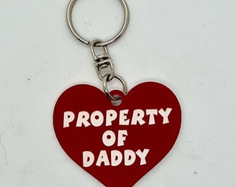 DDLG gift My heart belongs to daddy keyring or collar tag gift for sub under 20