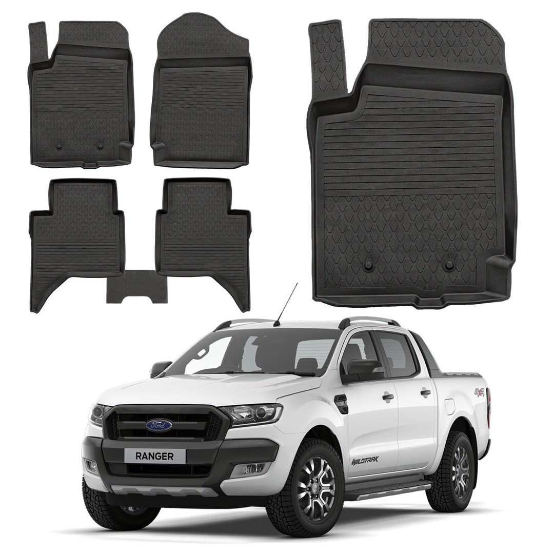 Rubber Car Mat for Ford Ranger 2019-2020 Extra High Edge Fastening ...