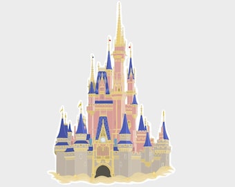 Clear Sticker Disney Sticker Disneyland Sticker Gift for her Hydroflask Sleeping Beauty Castle sticker Blueprint Gift for him
