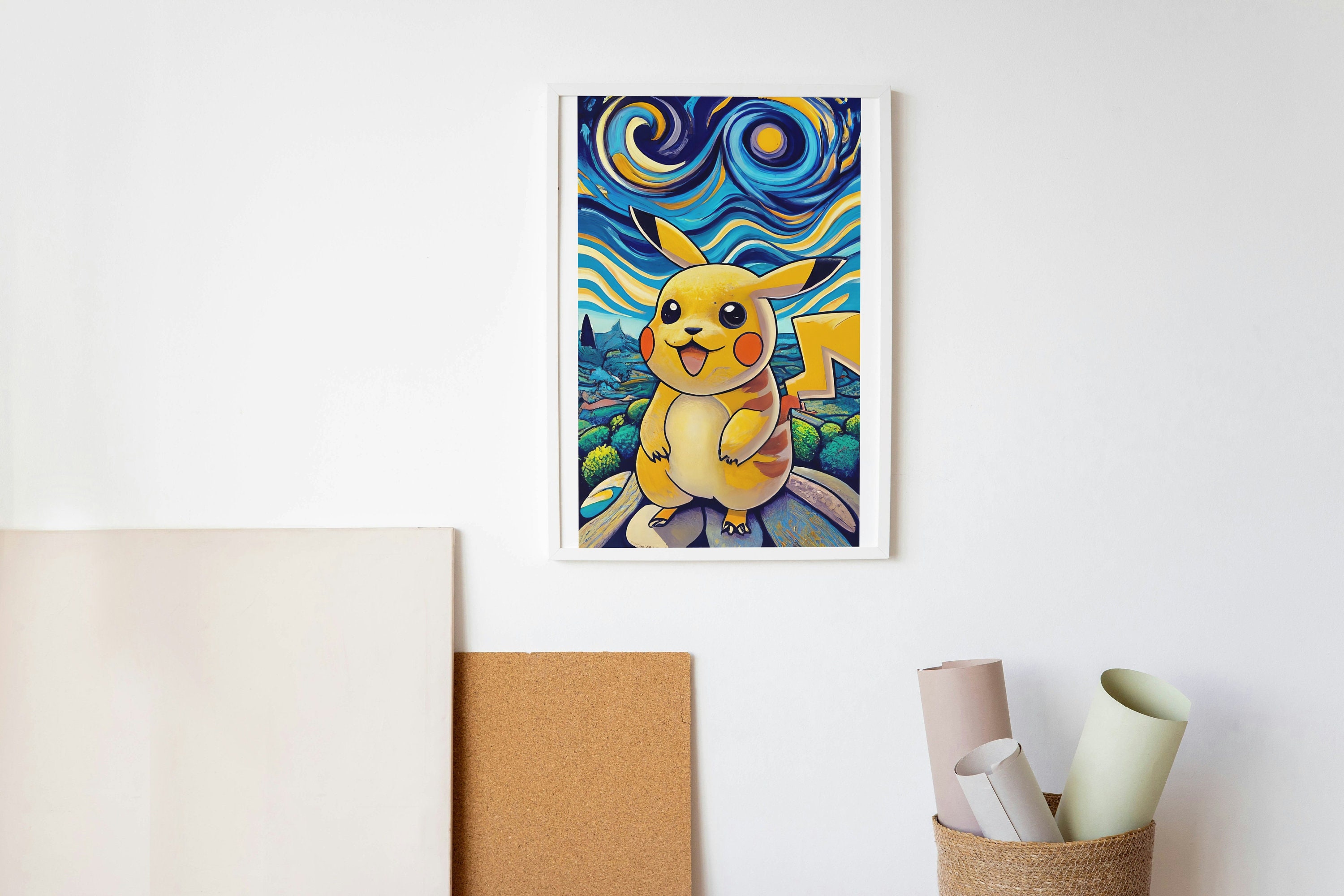 Van Gogh Pikachu Van Gogh Print Van Gogh Wall Art Van Gogh - Etsy