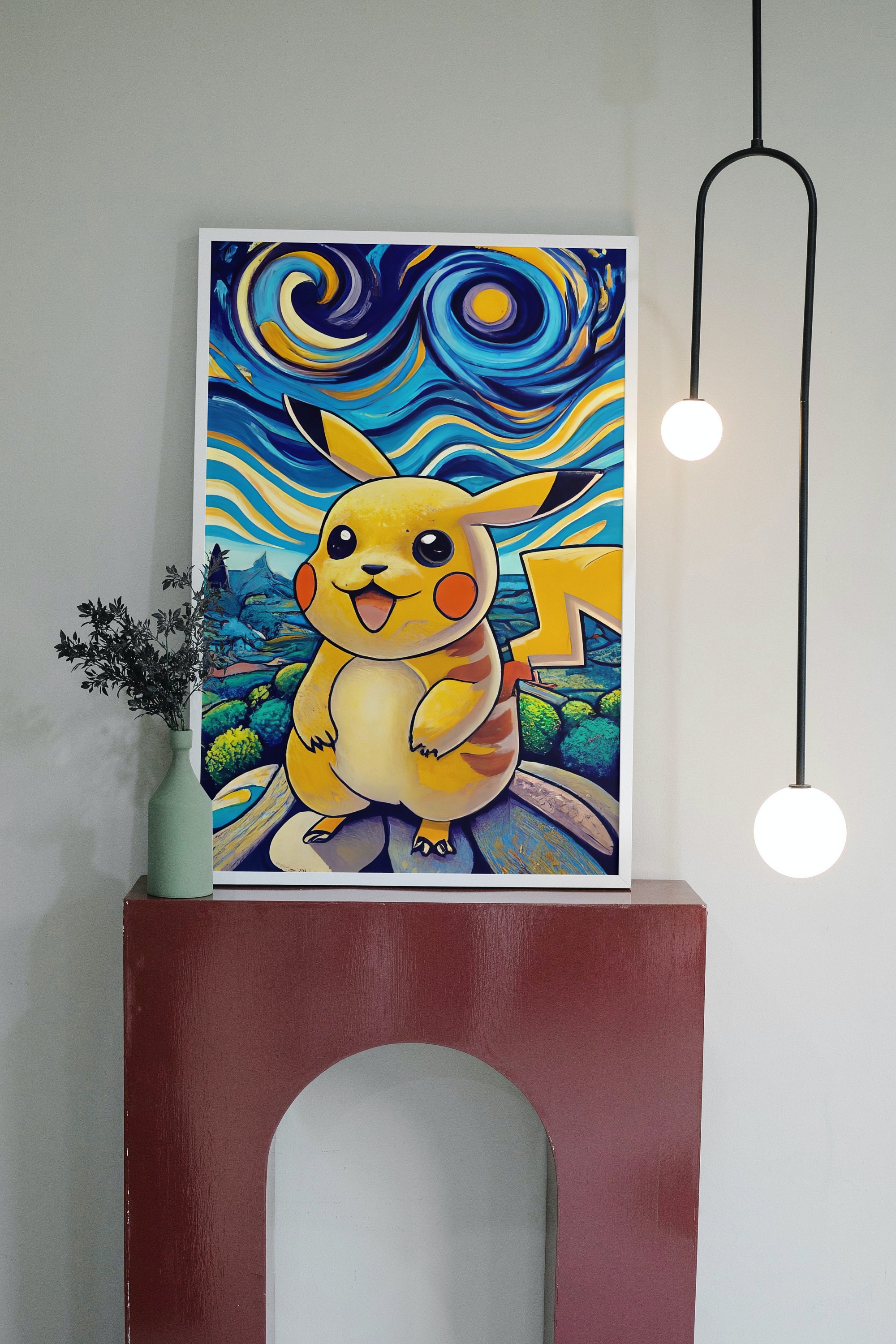 Van Gogh Pikachu Van Gogh Print Van Gogh Wall Art Van Gogh - Etsy