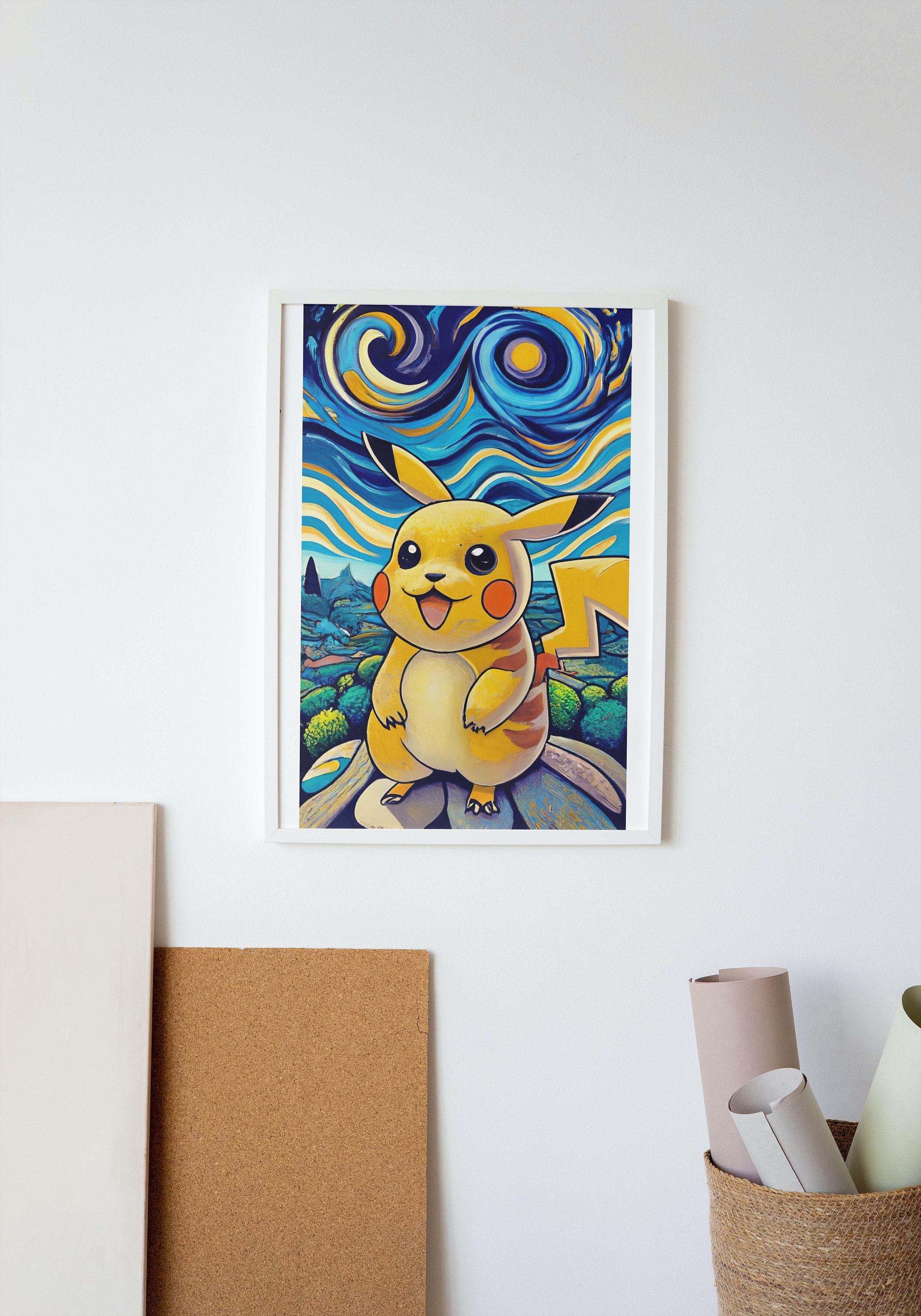 Van Gogh Pikachu Van Gogh Print Van Gogh Wall Art Van Gogh - Etsy