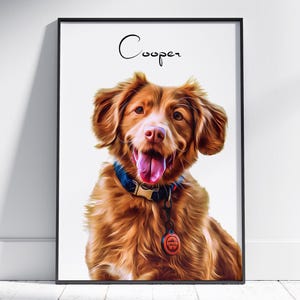 Custom Pet Portrait: Modern Dog Art, Pet Memorial Gift (Digital Download)