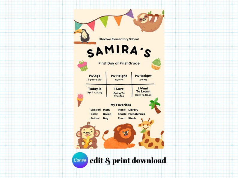 First Day School Printable Back to School Sign Boy Child Stats First Day School Printable Back to School Sign Boy Child Stats