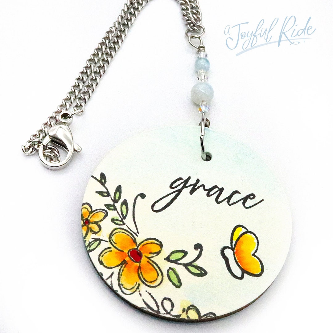 Butterfly Rearview Mirror Car Charm Butterfly Christian Car Etsy