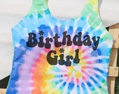 Girls Tie Dye Swimsuit Birthday, Monogram, Name Personalize it however you would like