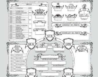 DnD 5e Arkusz postaci: PDF dla Dungeons and Dragons 5th Edition