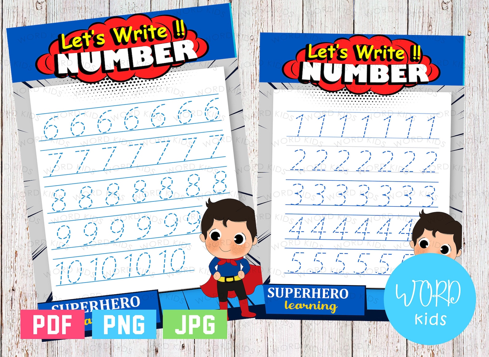 Alphabet Number Tracing superhero ABC Letters Printable Etsy
