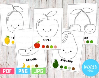 fruits coloring book etsy new zealand