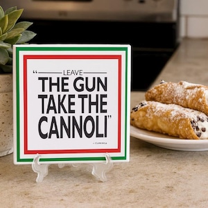 Famous Quote From The Godfather  4.25x4.25"  Ceramic Tile  Sign with Stand.