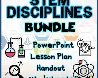 STEM Skills & Disciplines Bundle | PowerPoint Presentation | Lesson Plan | Worksheets | Handouts for Education