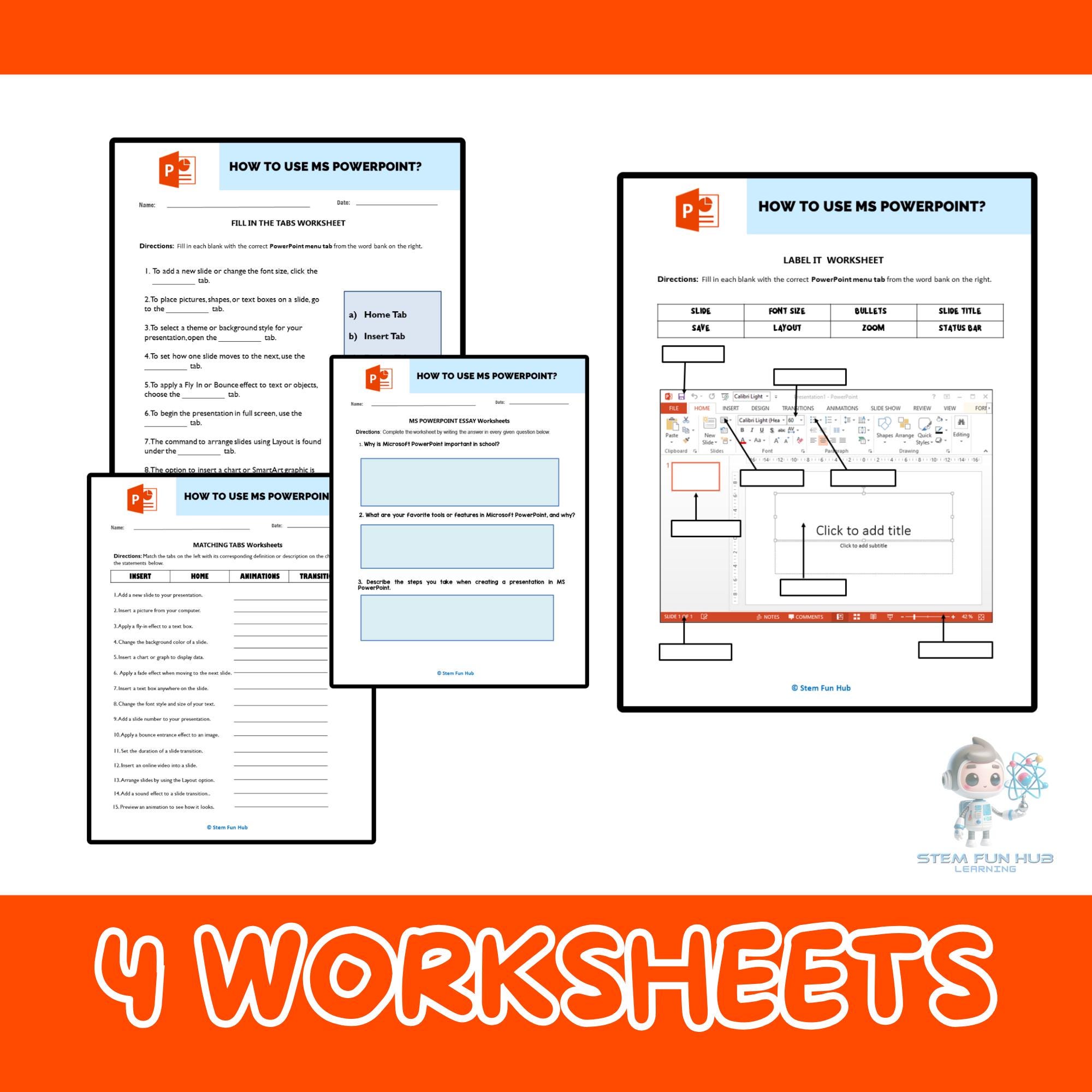 Basics of Microsoft Powerpoint for Beginners Worksheets Activity - Etsy