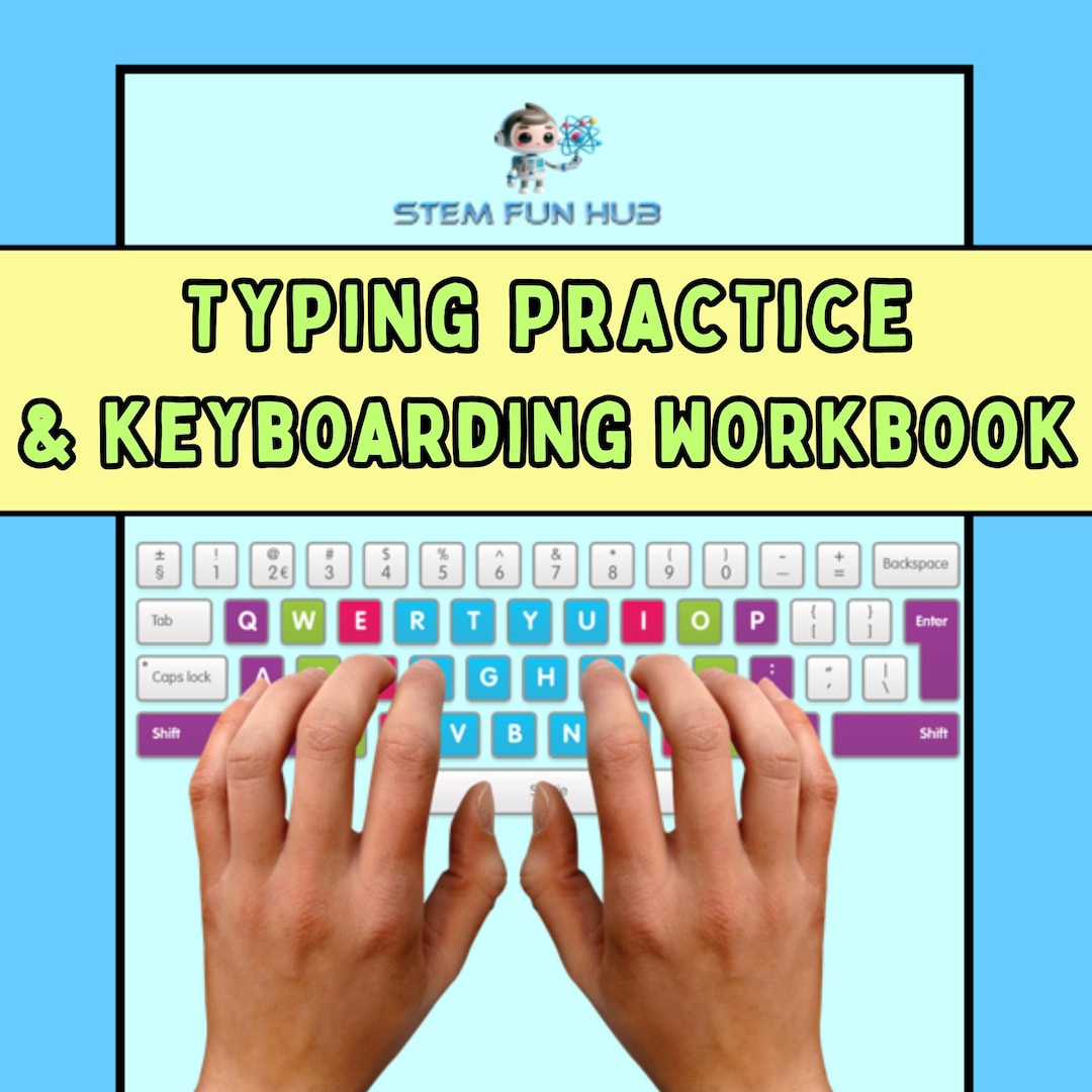 Typing Practice Workbook Learn Keyboarding Skills Activities Digital ...