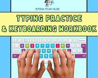 Typing Practice Workbook Learn Keyboarding Skills Activities Digital for Kids