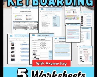 Computer Keyboard Basics and Typing Skills for Beginners Worksheet Bundle