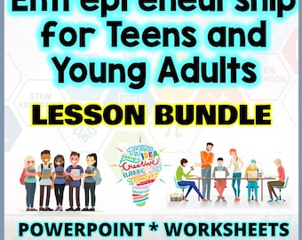 Lot de cours sur l'entrepreneuriat pour adolescents : planification d'entreprise, littératie financière (téléchargement numérique)