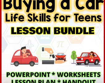 Car Ownership Life Skills Lesson Bundle: Budgeting, Insurance (Digital Download)