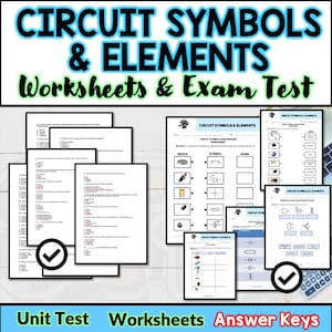 Electronics Circuit Symbols & Elements, kids worksheet, STEM worksheets, digital download, instant download,