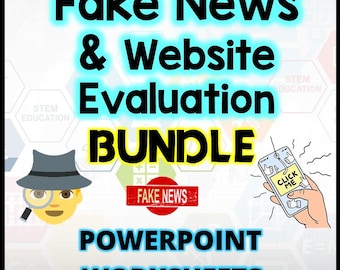 Kids Fake News & Website Evaluation Lesson: Worksheets, Test (Digital Download)