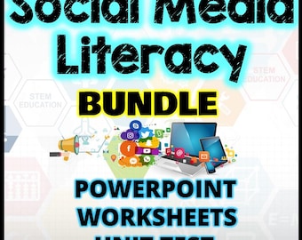 Social Media Safety and Literacy Lesson Bundle, Printables, Instant Download, Digital Education Resource