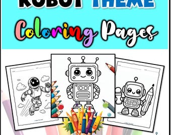 Robot Coloring Pages: 45 STEM Activity Sheets (Digital Download)