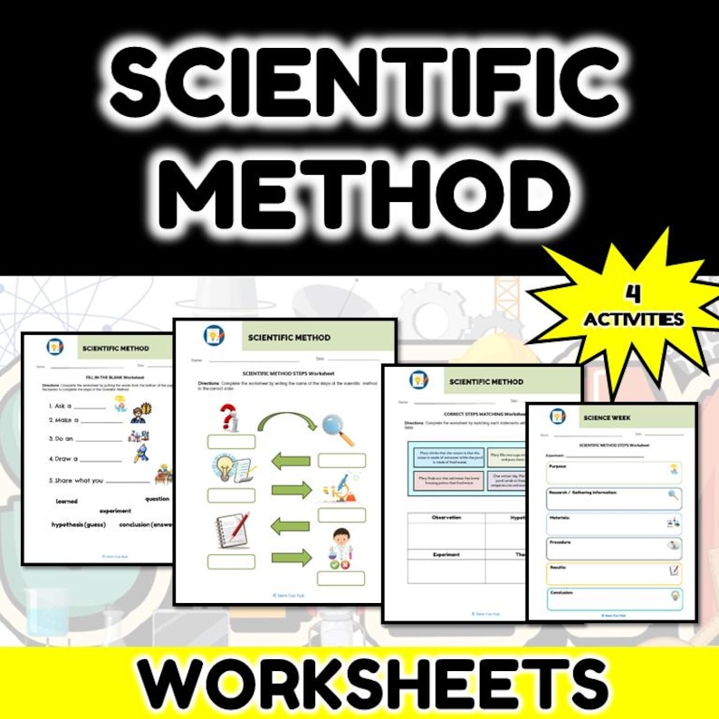 Scientific Method Steps Worksheet.pdf Scientific Method Learning Worksheets | Classroom Science Tools | Kids ...