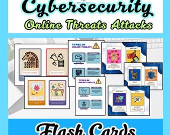 Cybersecurity & Online Safety Threats Printable Flashcards