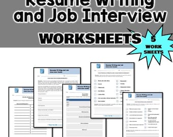 Hojas de trabajo para la preparación de entrevistas de trabajo, asesoramiento profesional y desarrollo de habilidades laborales (DESCARGA DIGITAL)