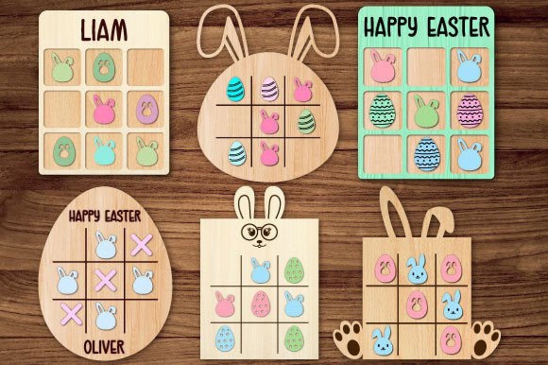 Easter Tic Tac Toe Laser Cut SVG Bundle - Etsy