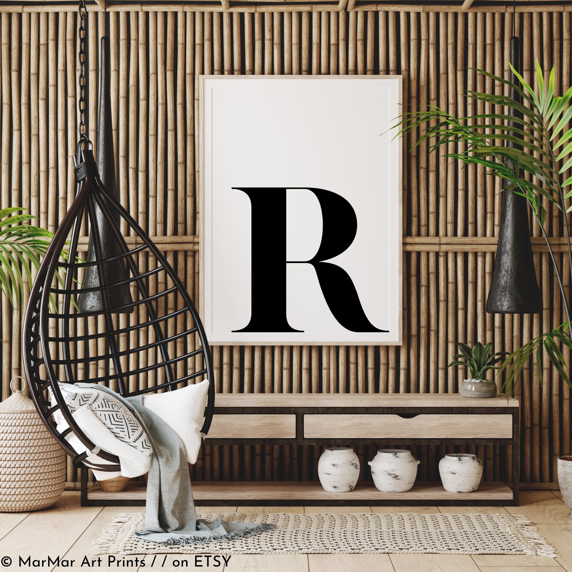 Letter R Wall Decorscandinavian Print Minimalist Wall Art Etsy