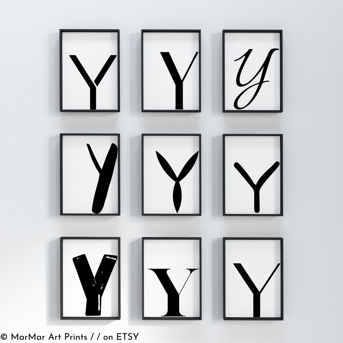 Printable Art Letter y Poster Typography Poster Etsy