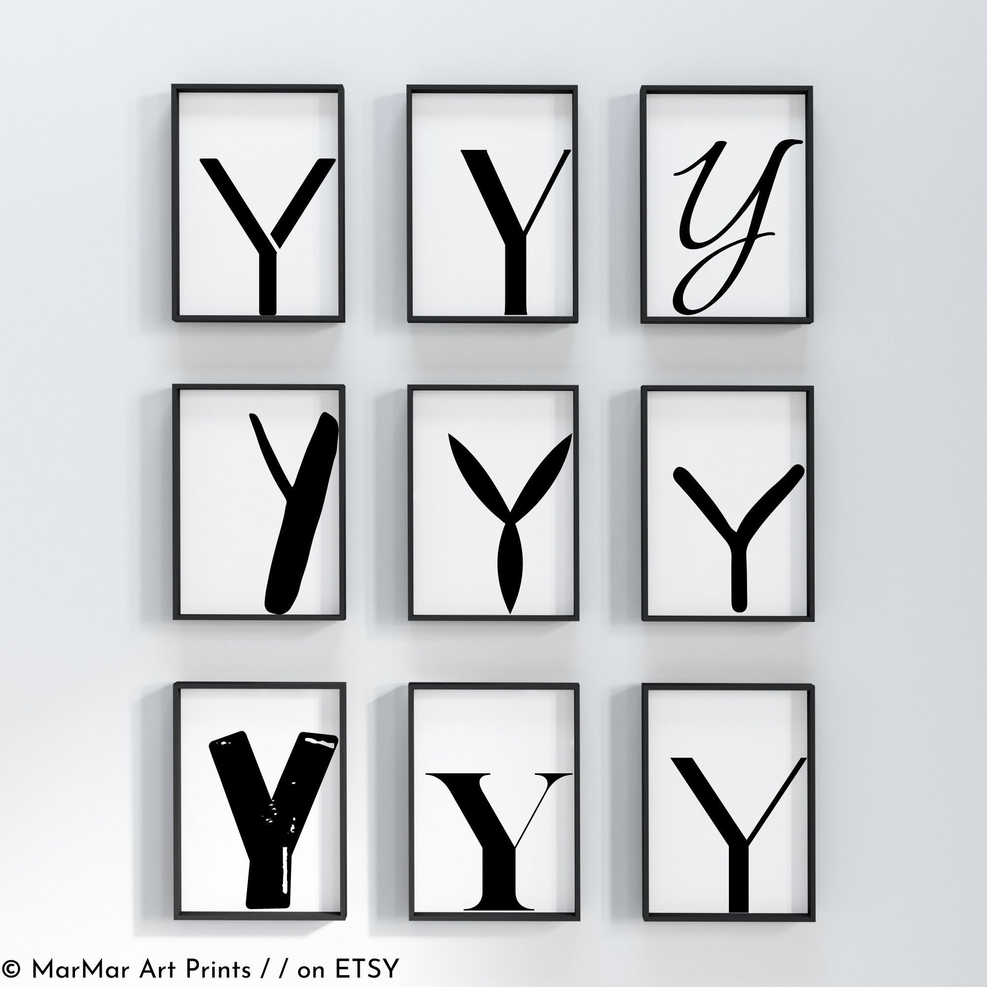 printable art letter y poster typography poster etsy